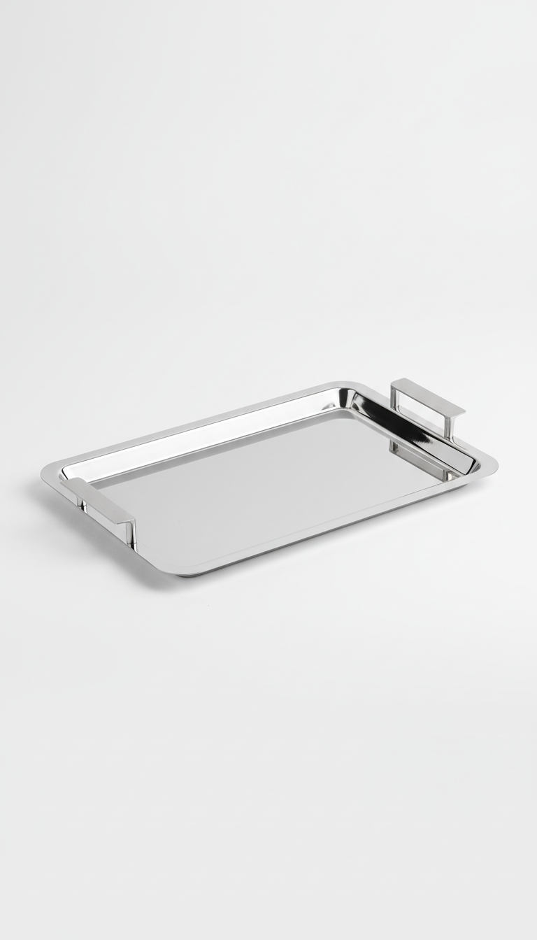Polished Steel Serving Tray