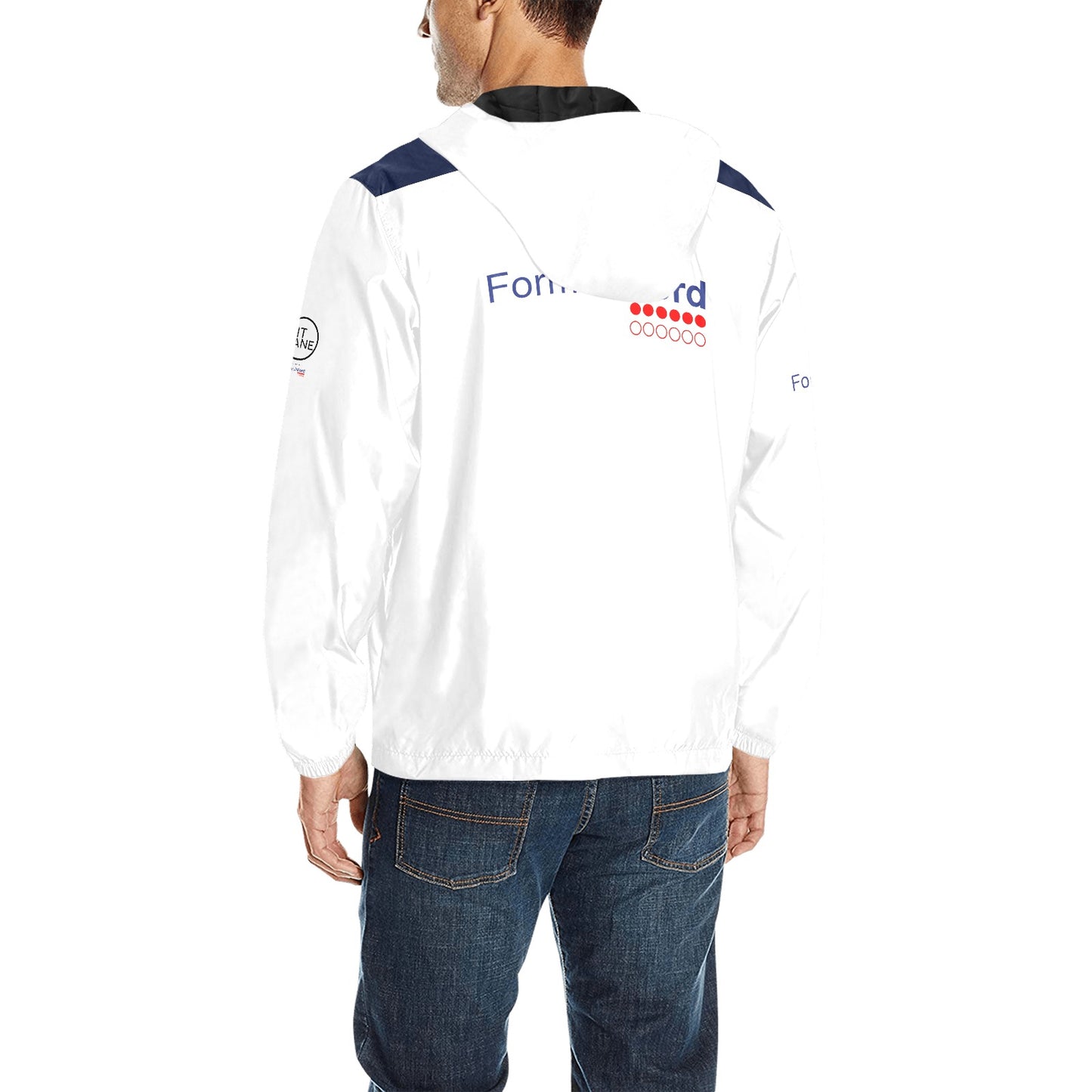 FORMULA FORD Official Waterproof + Quilted windbreaker jacket with hood - circuit white