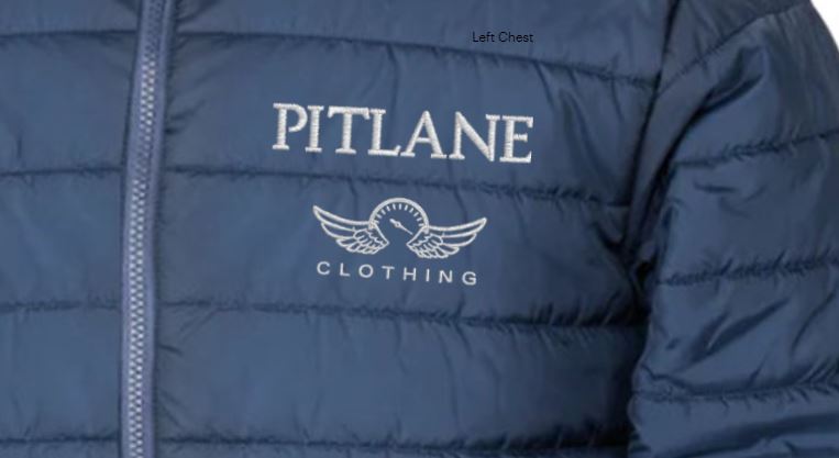 PIT LANE CLOTHING Acceleration Embroidered Puffer Racing Jacket - Blue Flag