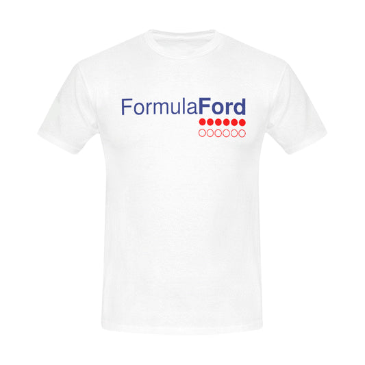 FORMULA FORD Official Heavyweight 100% Cotton Crewneck T-shirt - circuit white