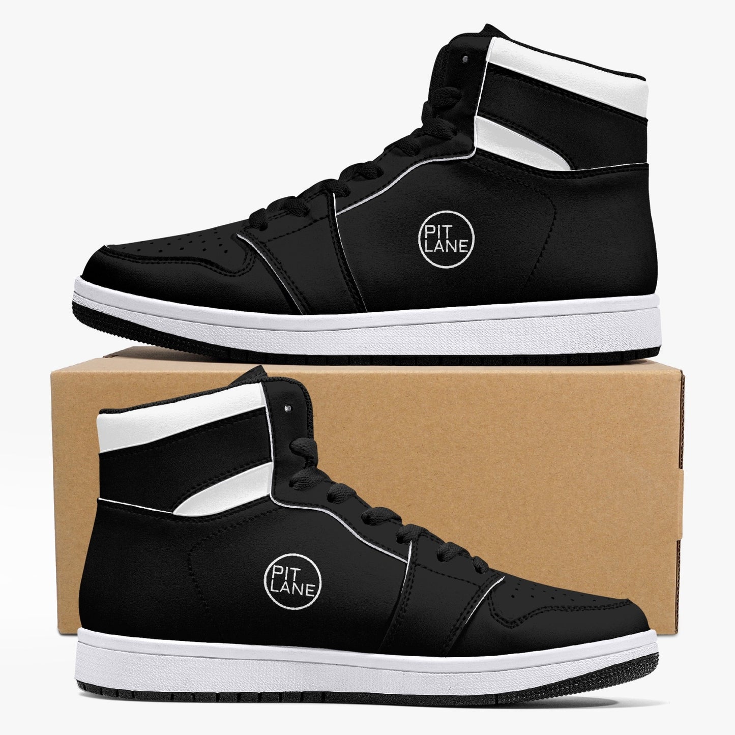 PIT LANE CLOTHING High-Top Full Leather Sneakers - carbon lite
