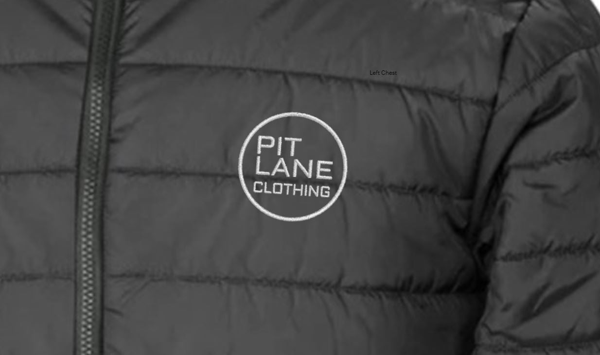 PIT LANE CLOTHING Acceleration Embroidered Puffer Racing Jacket - Titanium