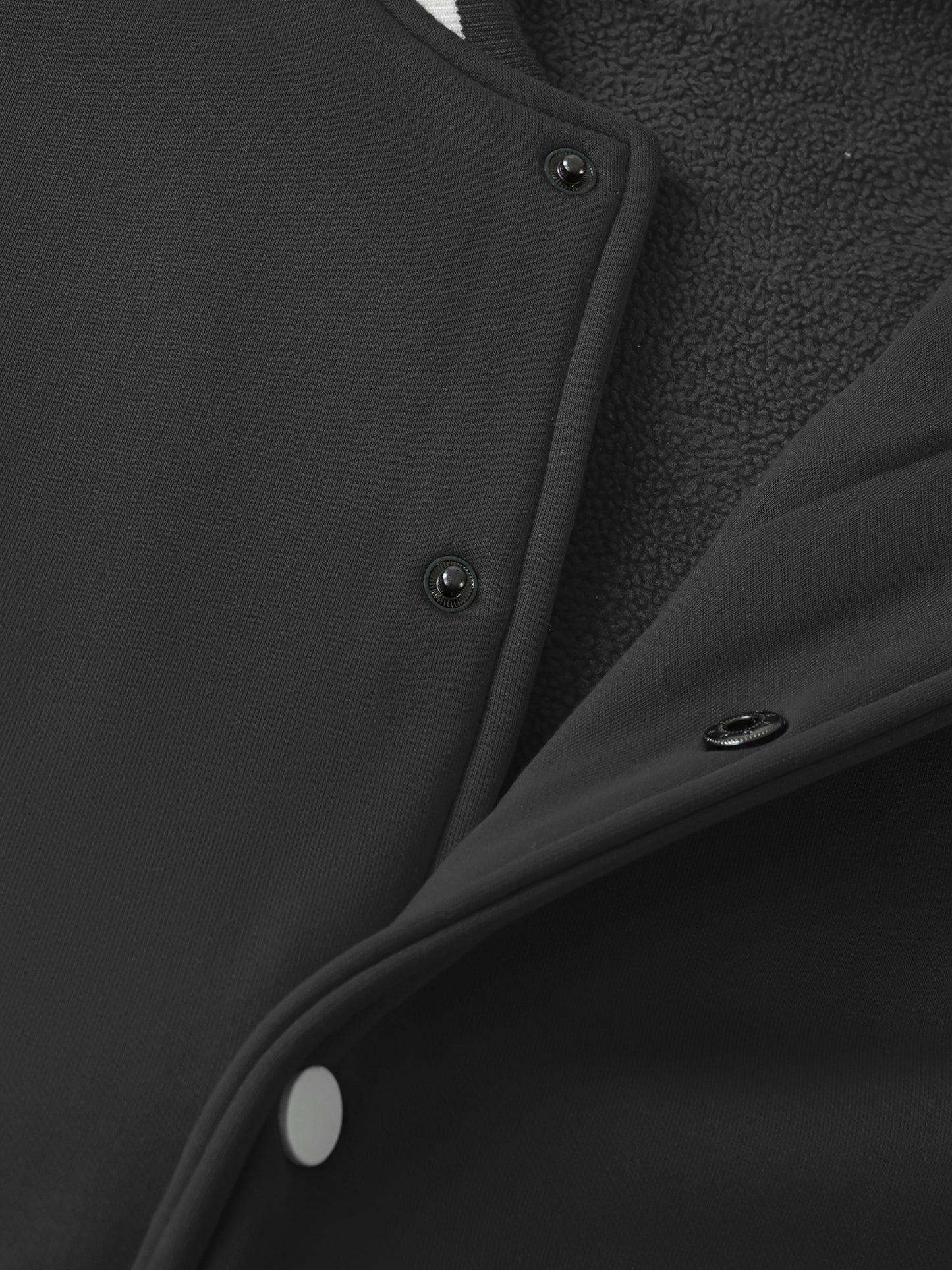 Pit Lane Clothing Fleeced Varsity Jacket - Black