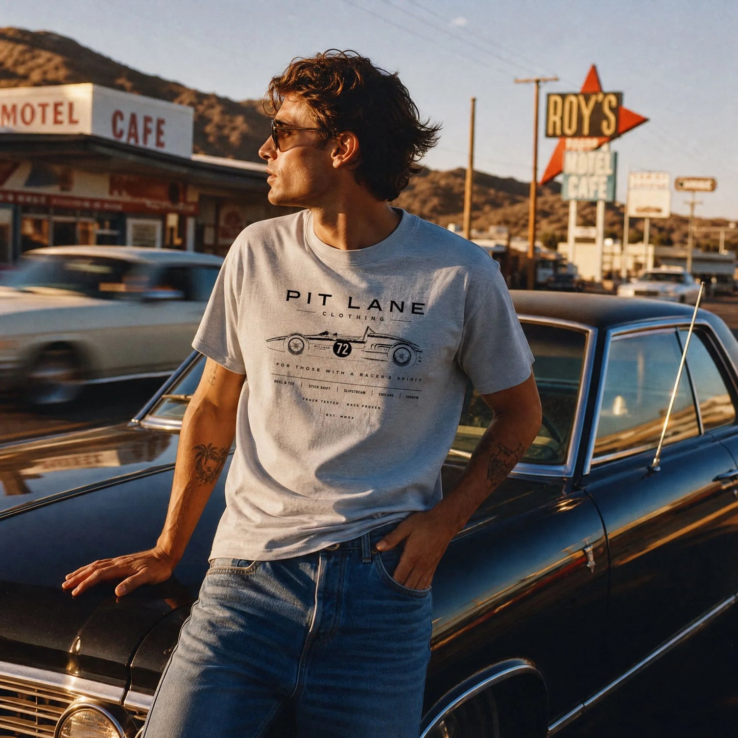 Pit Lane Clothing: Pure Cotton T-Shirt - Original - grey