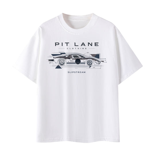 PIT LANE CLOTHING: Premium Cotton T-Shirt - Slipstream - White