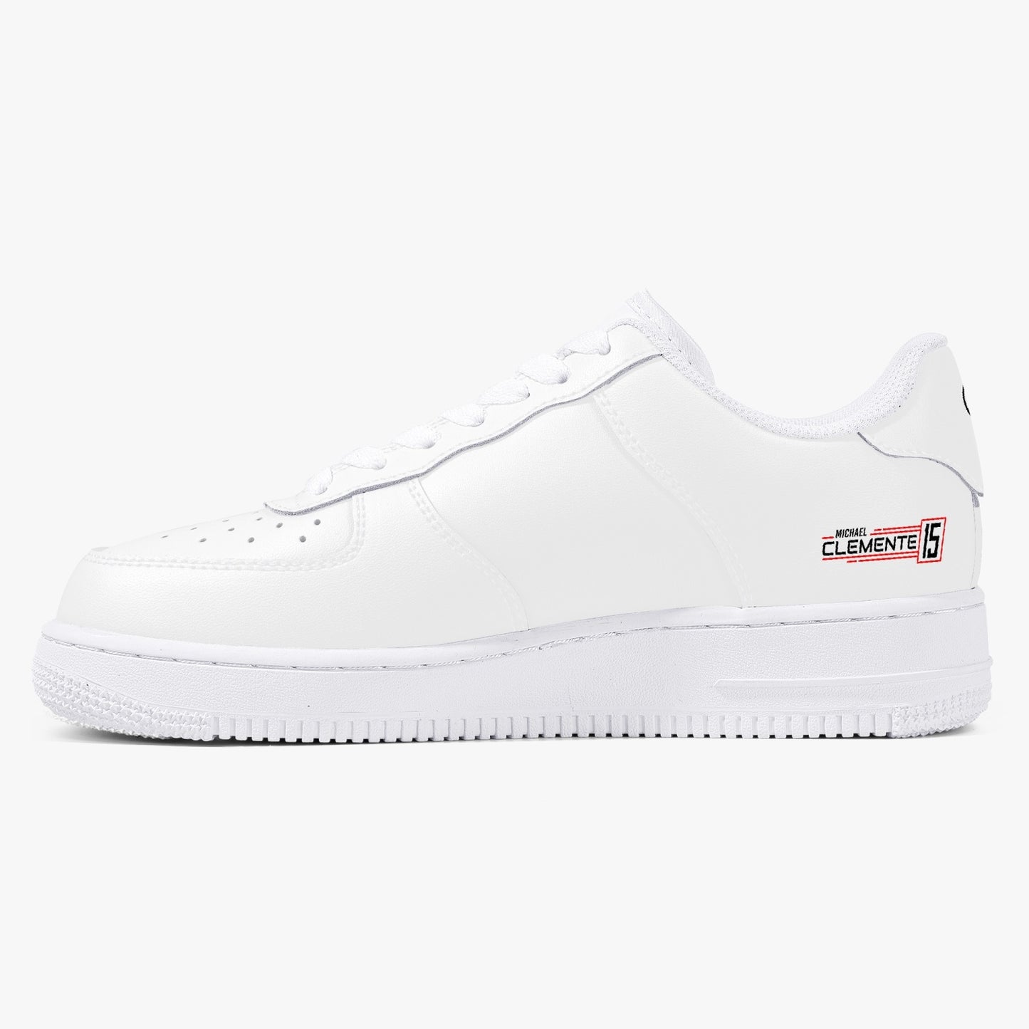 MICHAEL CLEMENTE 15 Low-Top Leather Sports Sneakers - circuit white