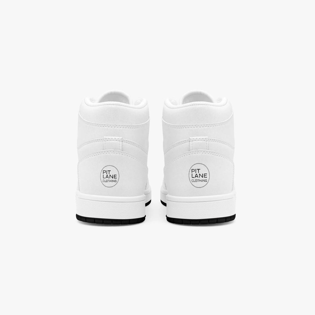 Pit Lane Clothing: 'Slayer' High Top leather sneakers - White