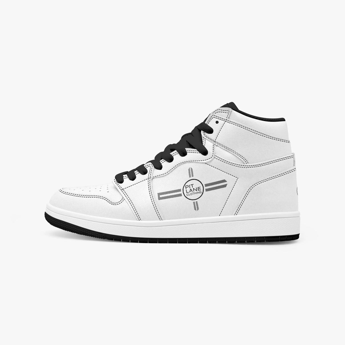 Pit Lane Clothing: Accellerate High Top leather sneakers - Black stitch