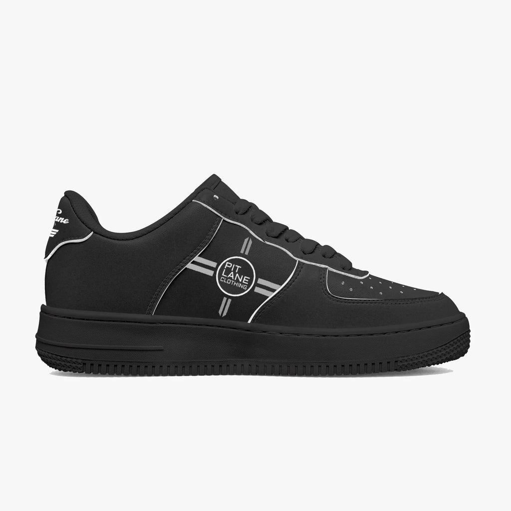 Pit Lane Clothing: 'Performance' Leather track shoe - Carbon black