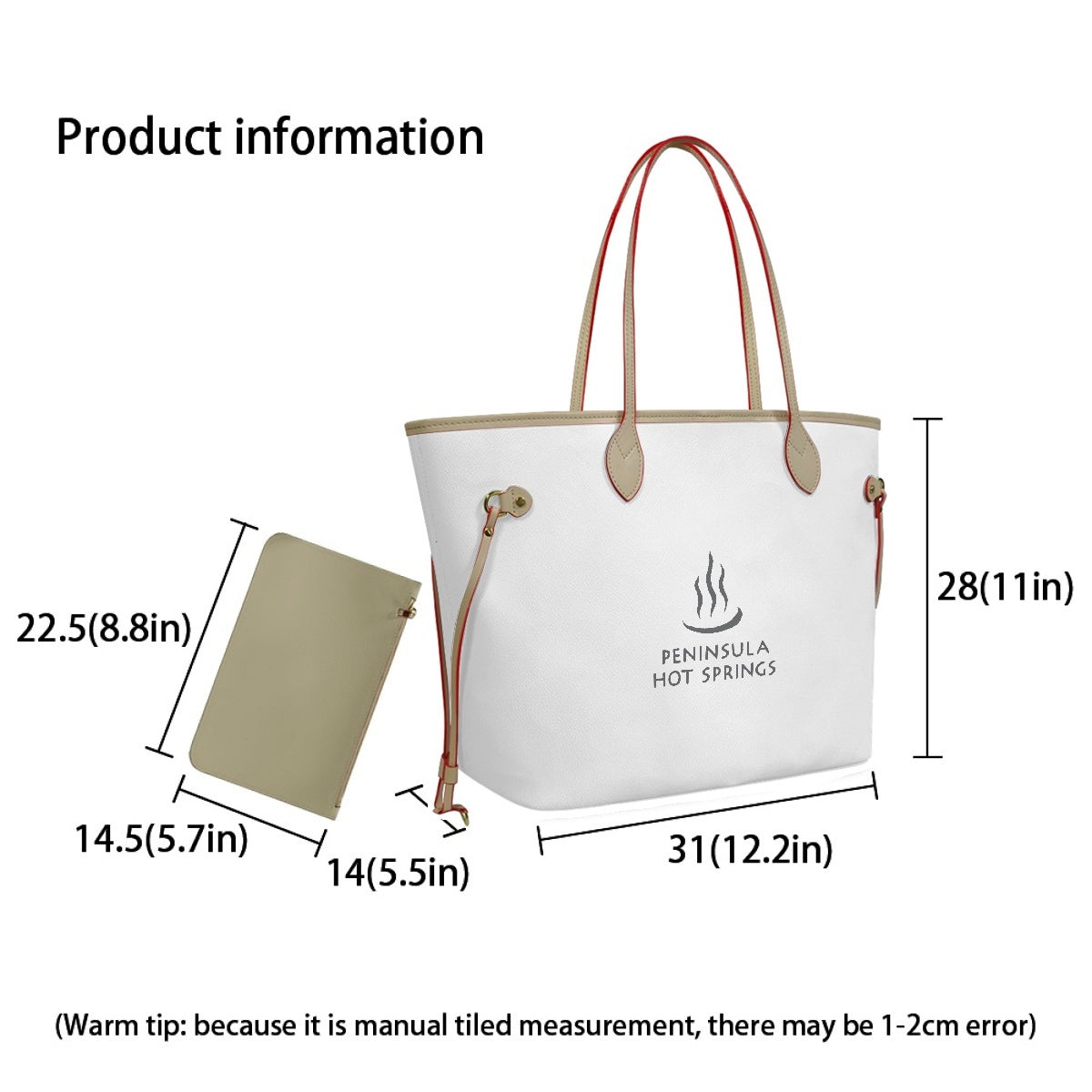PENINSULAR HOT SPRINGS PU Shoulder Bag with a smaller bag