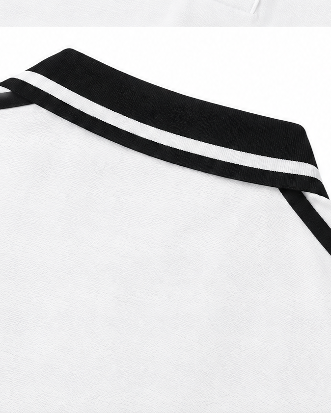 Contrast Piping Polo Shirt - White