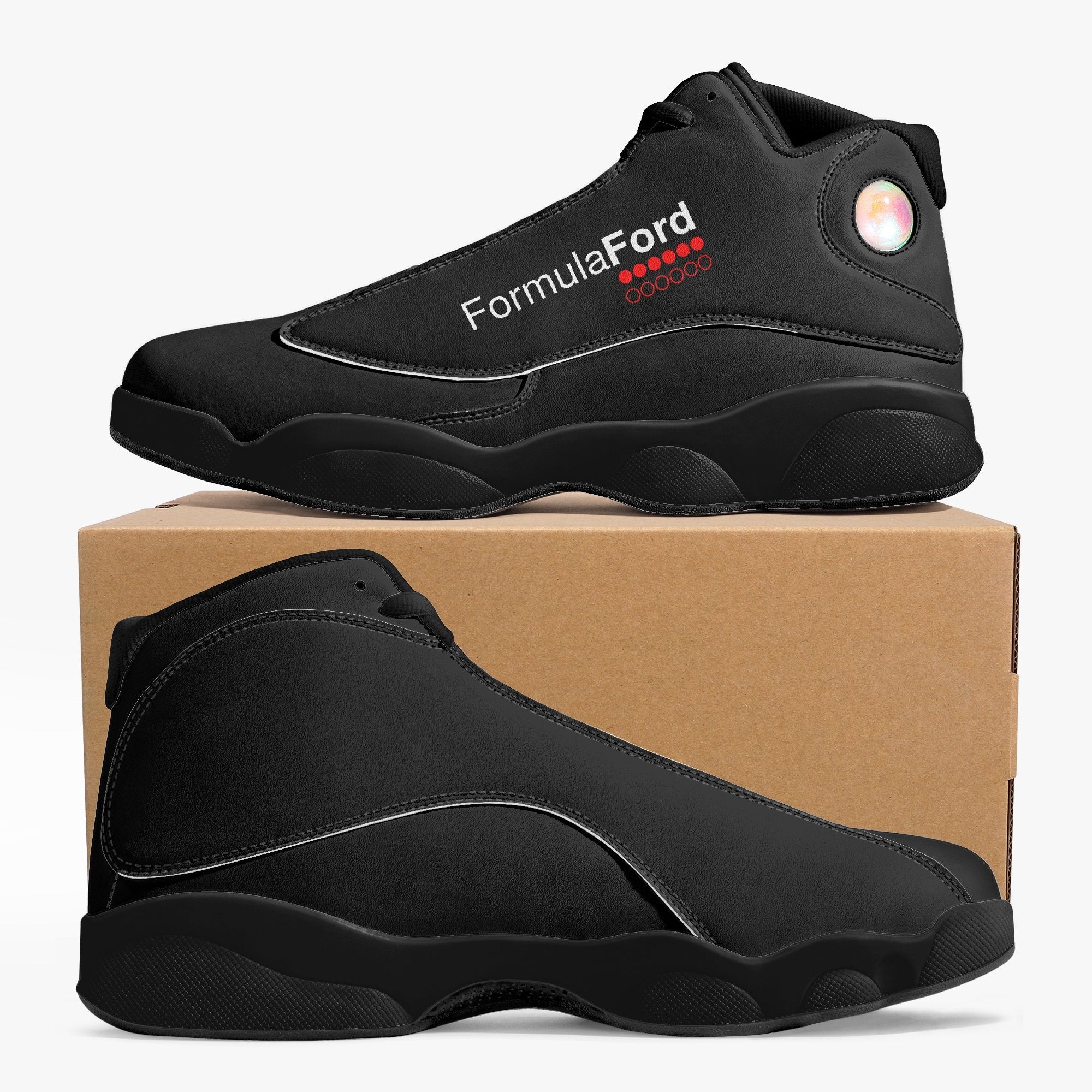 Formula Ford Official 'Shark'  High Top Leather sneakers - Full carbon / black