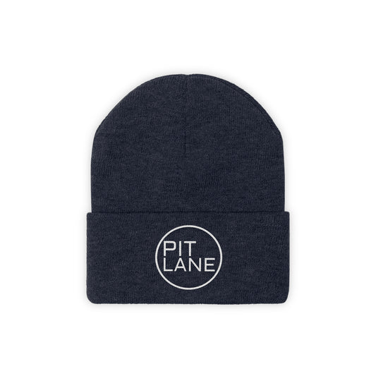 PIT LANE Knit Embroidered 100% Wool Knit Beanie - carbon