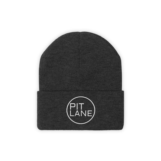 PIT LANE Knit Embroidered 100% Wool Knit Beanie - Titanium Heavy