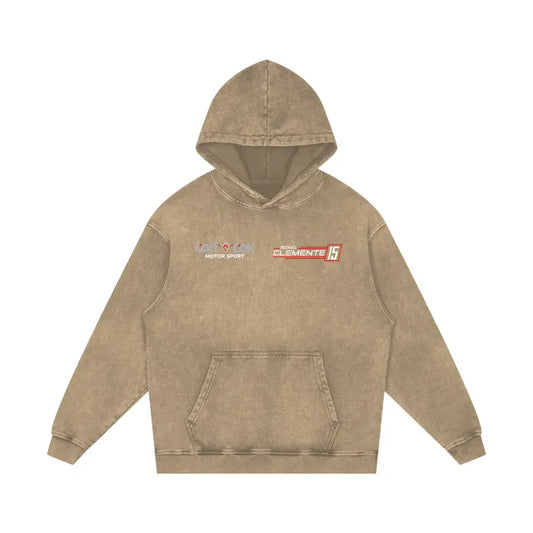 MICHAEL CLEMENTE 15 Stonewashed Effect 100% Cotton Hoodie - sand trap