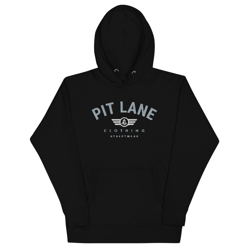 Pit Lane Clothing: Embroidered Heavyweight Fleece Hoodie - Velocity - carbon