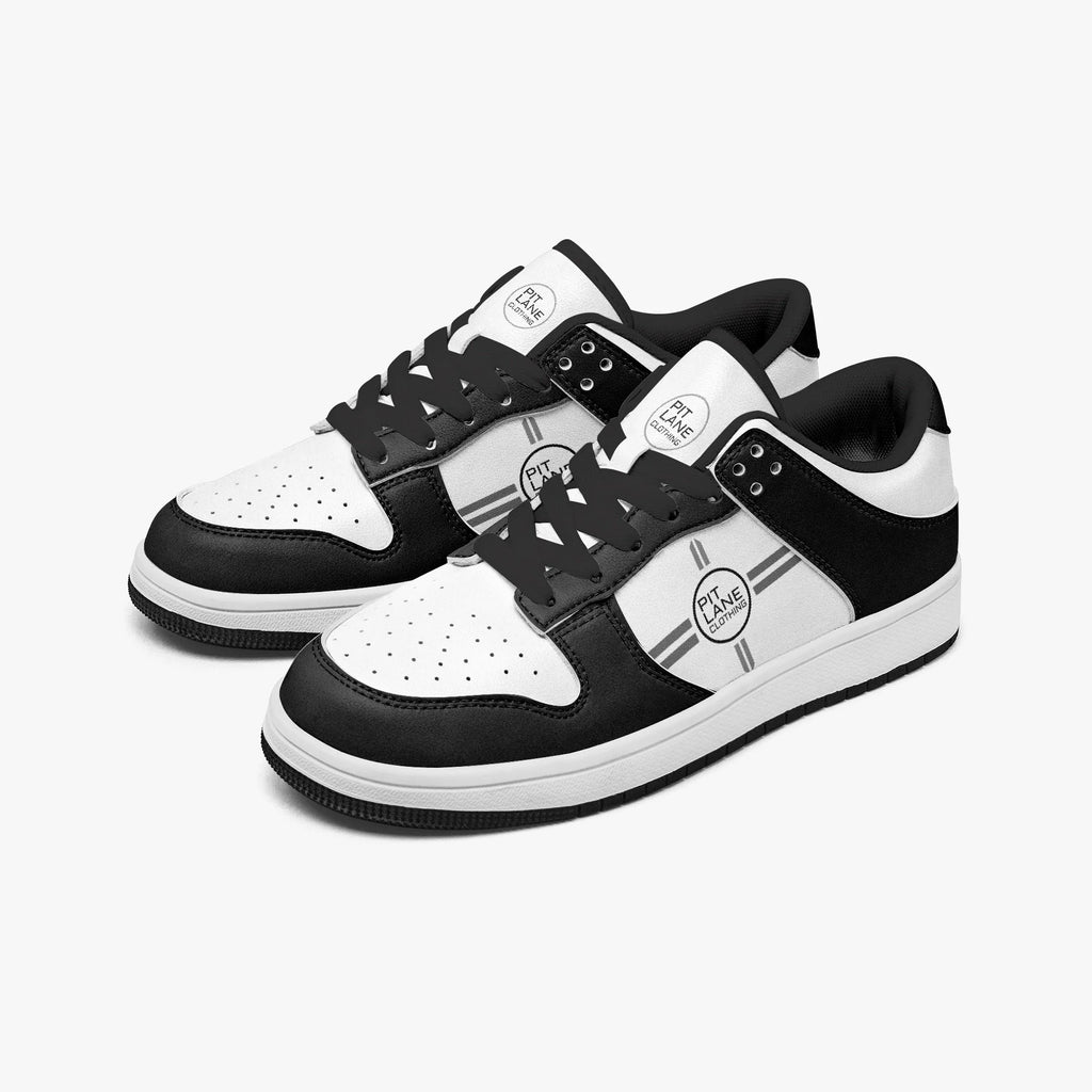Pit Lane Clothing: Grid Low Top leather sneakers - white