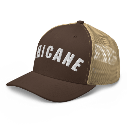 'Chicane' Embroidered Trucker cap - Brown