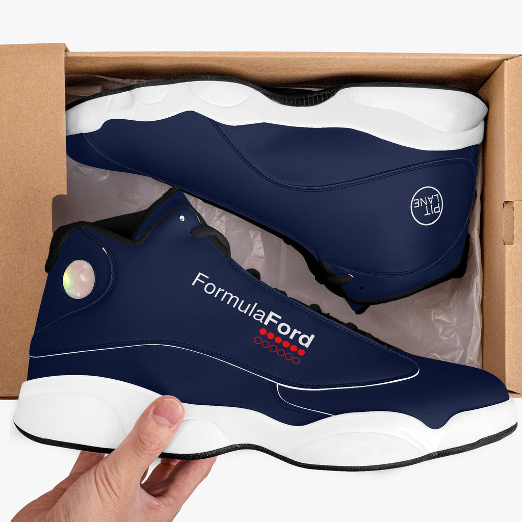 Formula Ford Official 'Shark'  High Top Leather sneakers - Navy Blue / white