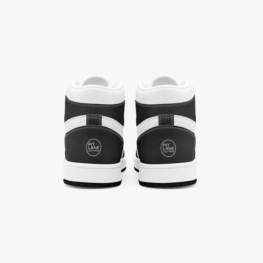 Pit Lane Clothing: Dominator High Top leather sneakers - white stitch
