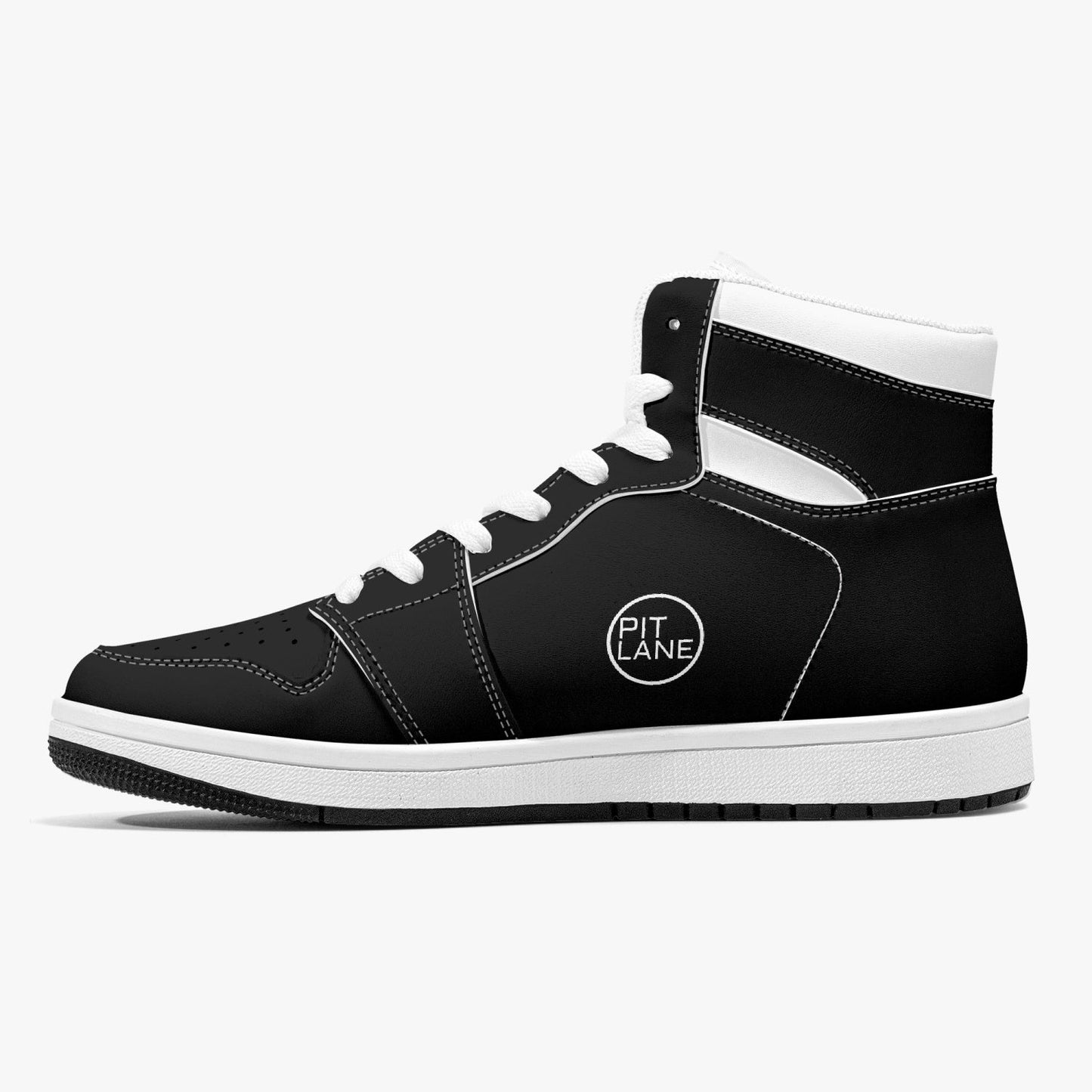 PIT LANE CLOTHING High-Top Full Leather Sneakers - carbon lite white trim
