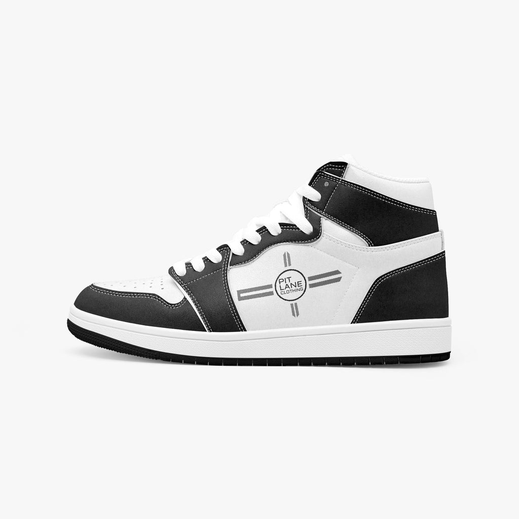 Pit Lane Clothing: Dominator High Top leather sneakers - white stitch