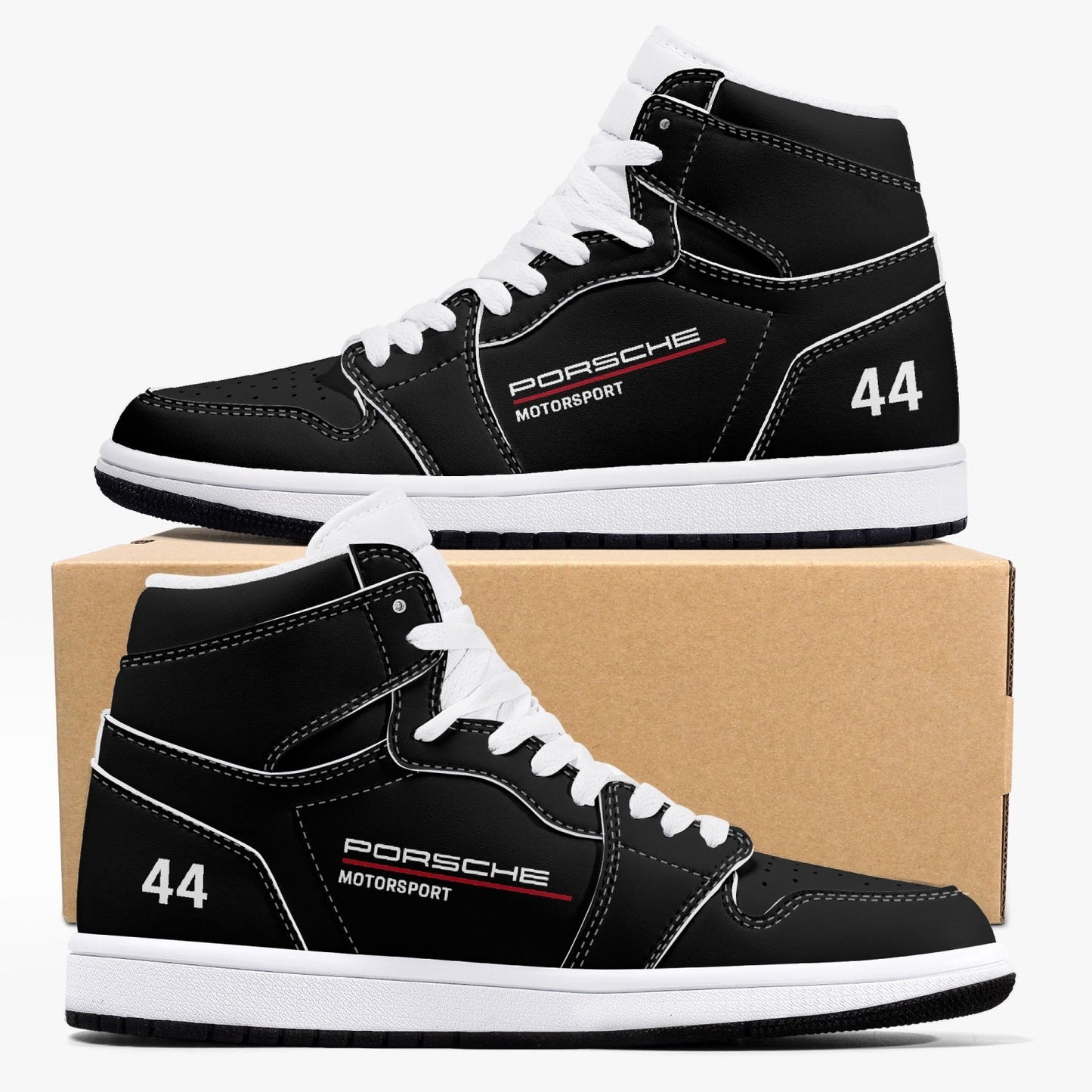 MARK VERDINO High-Top Leather Sneakers - carbon/white