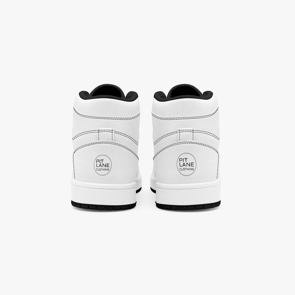 Pit Lane Clothing: Accellerate High Top leather sneakers - Black stitch
