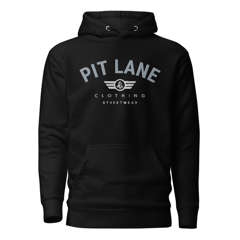 Pit Lane Clothing: Embroidered Heavyweight Fleece Hoodie - Velocity - carbon