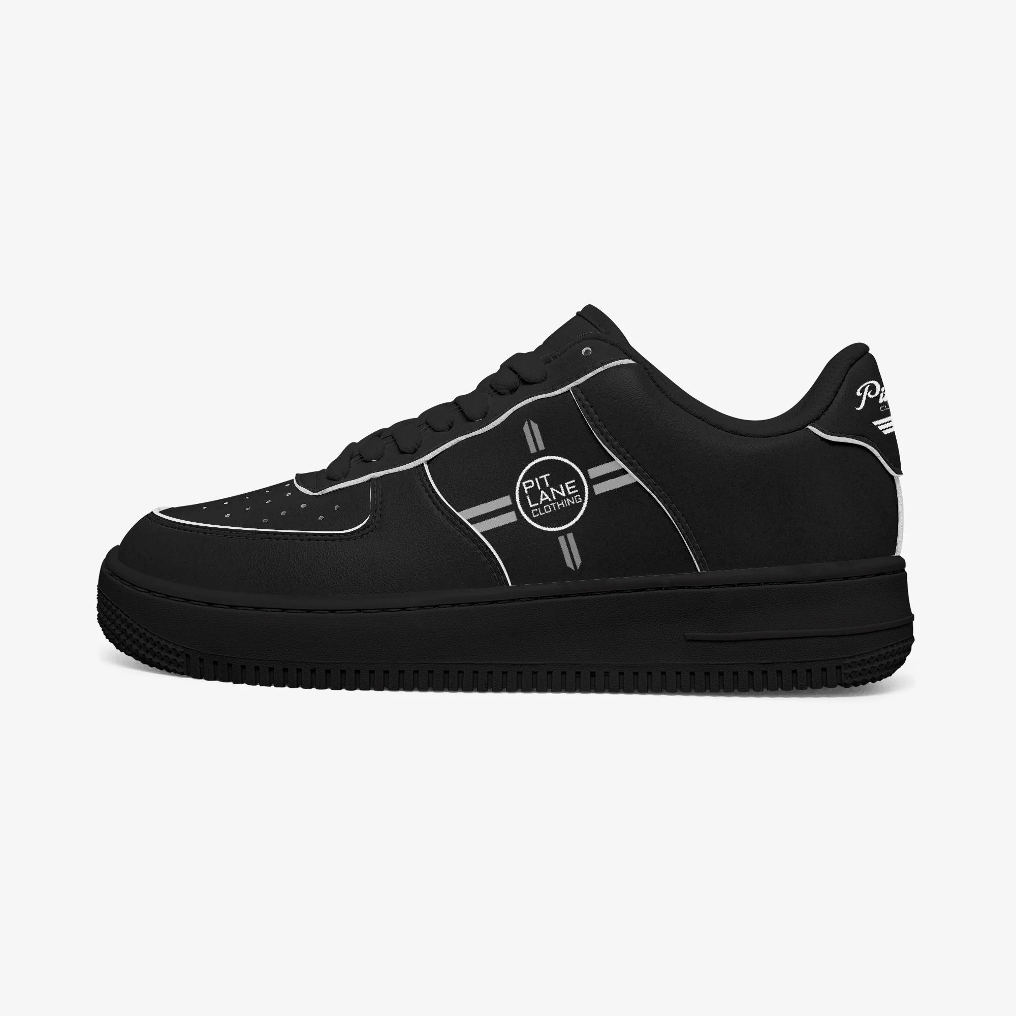 Pit Lane Clothing: 'Performance' Leather track shoe - Carbon black
