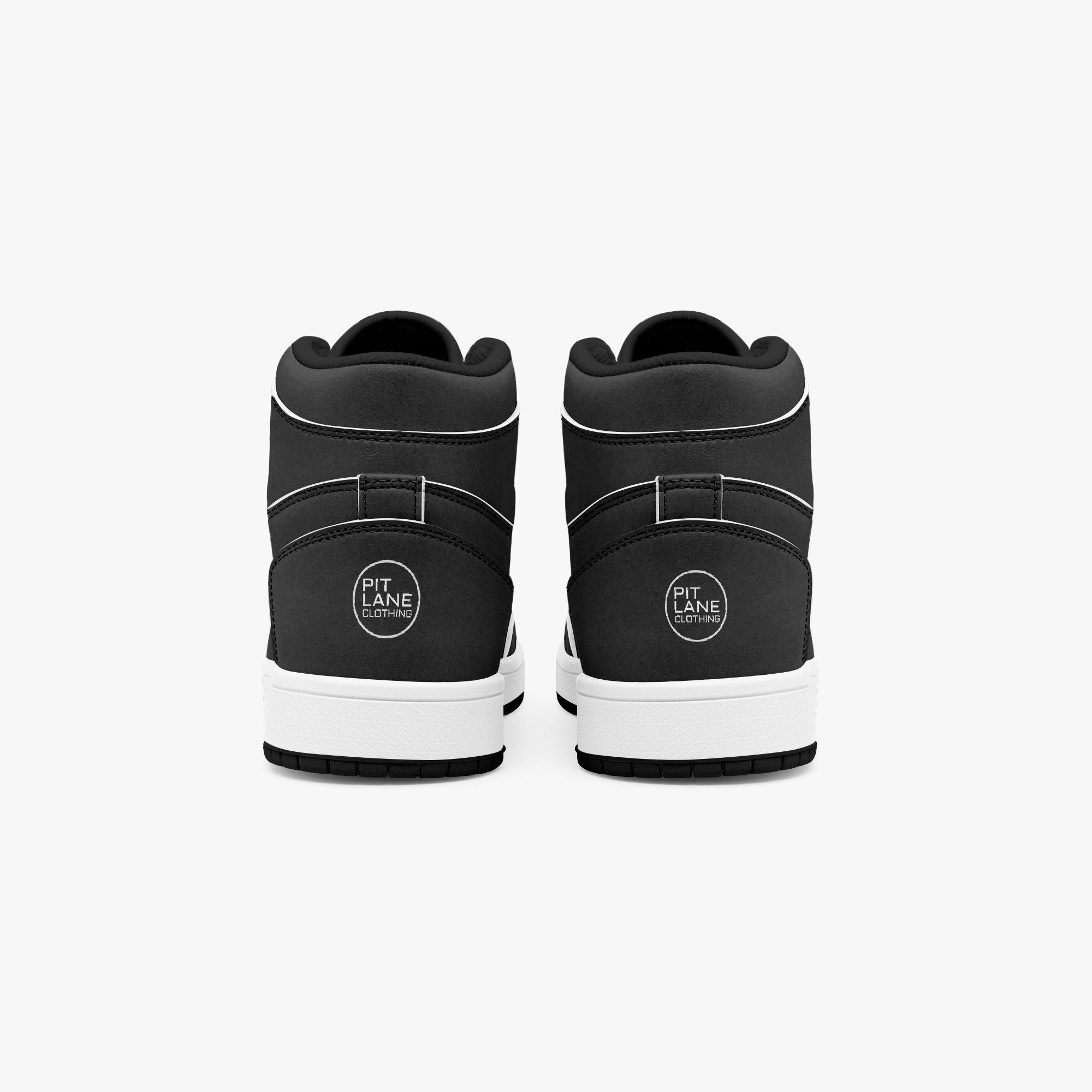 Pit Lane Clothing:  'Stealth' High Top leather sneakers - Full carbon