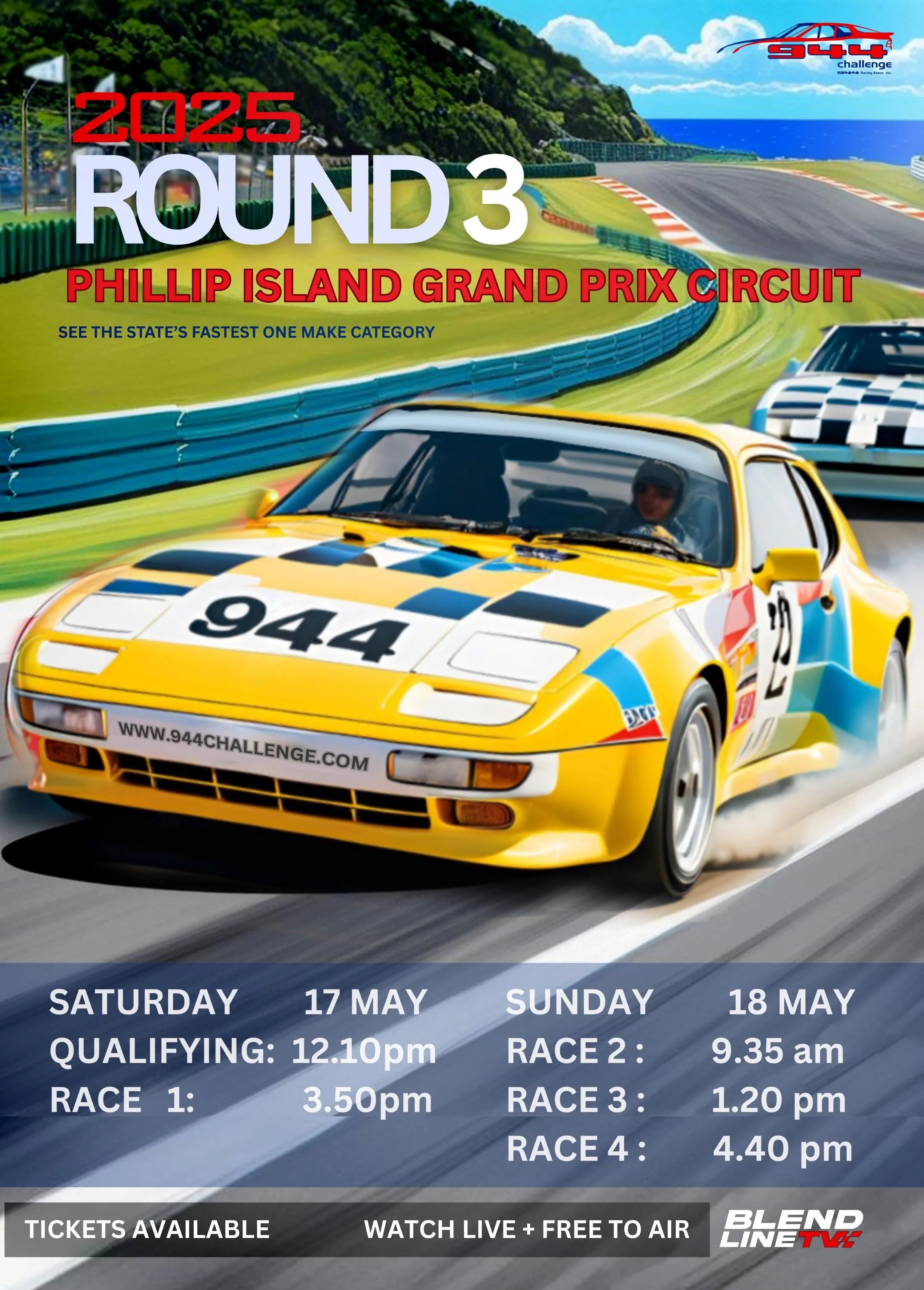 944 Challenge Series Official Event Poster - 2025 ROUND 3 - PHILLIP ISLAND
