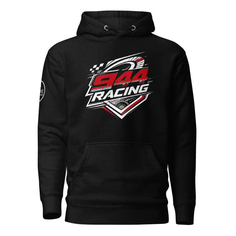 944 Racing Association - Official Fleece Hoodie - 944 red racing colour logo - black