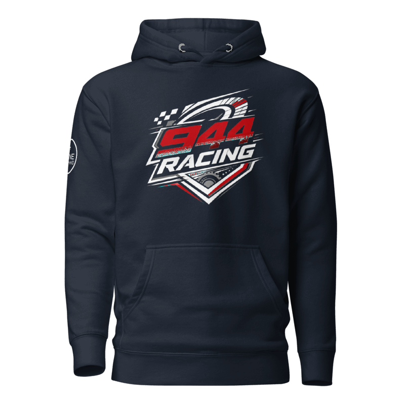 944 Racing Association - Official Fleece Hoodie - 944 red racing colour logo - Navy Blue
