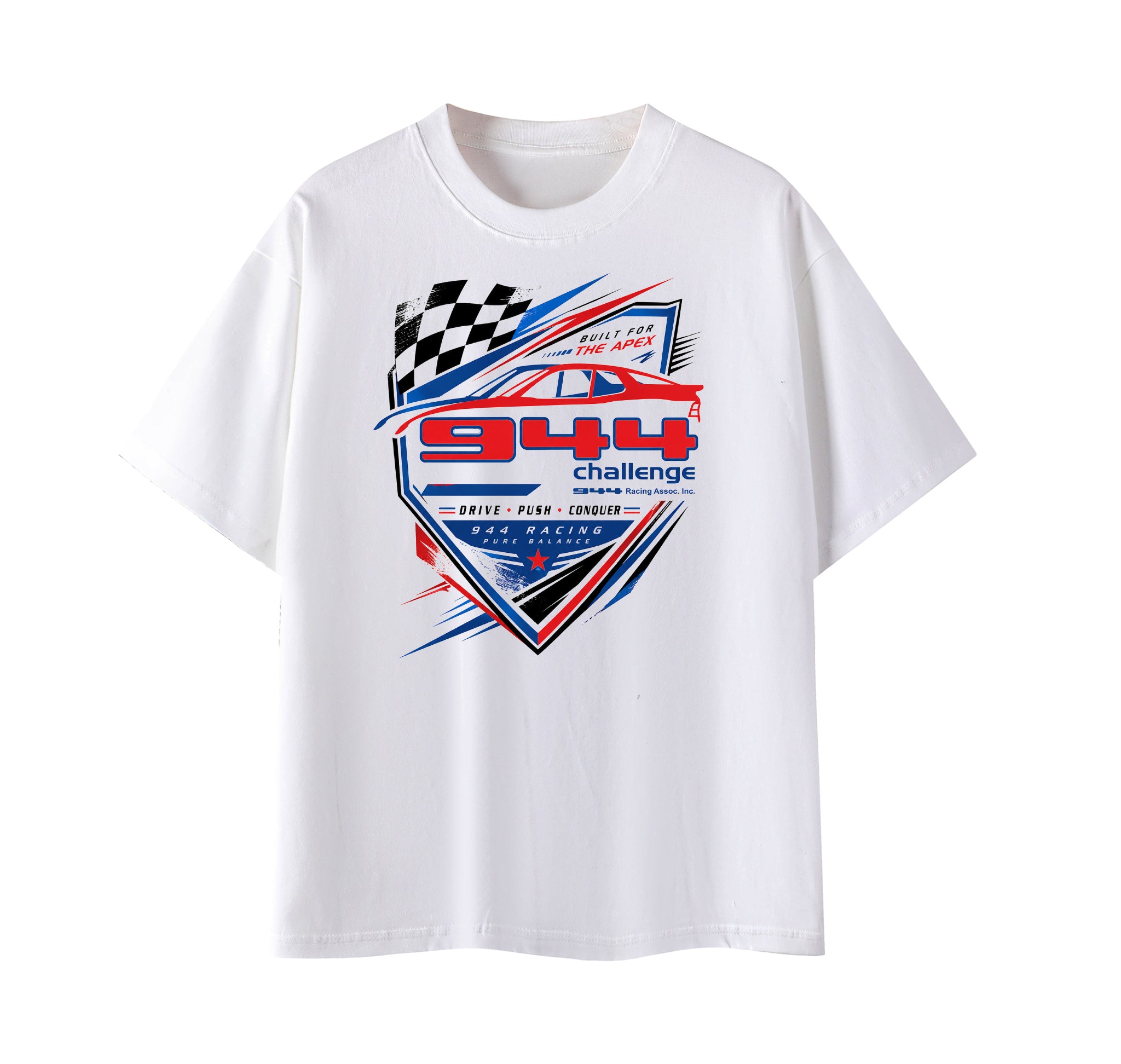 944 Challenge Official T-shirt - 944 Colour racing logo on White