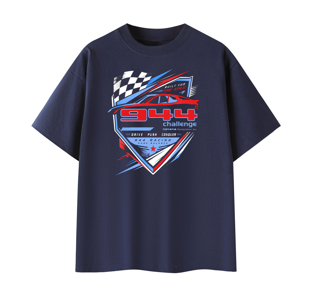 944 Challenge Official T-shirt - 944 Colour racing logo on Navy
