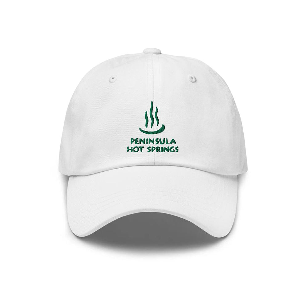 PENINSULAR HOT SPRINGS Embroidered cotton chino cap - white