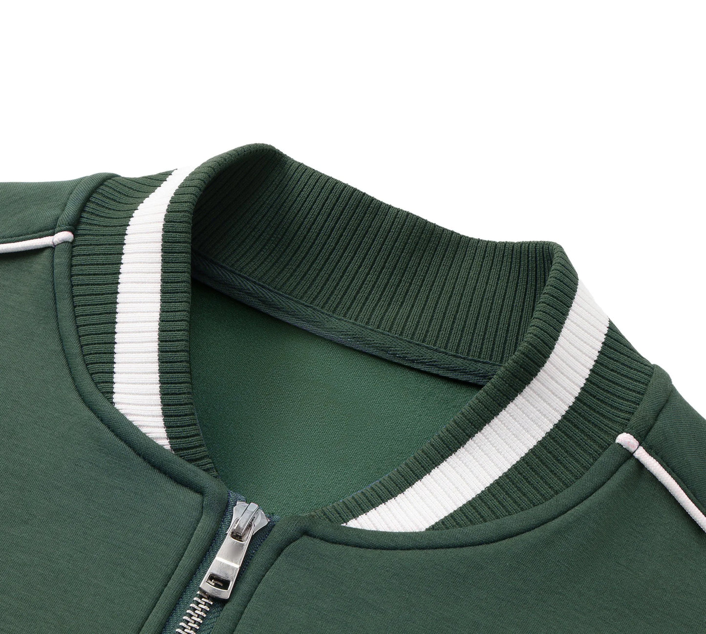 Pit Lane Clothing: Contrast Piping Zip Bomber Jacket - British Racing Green