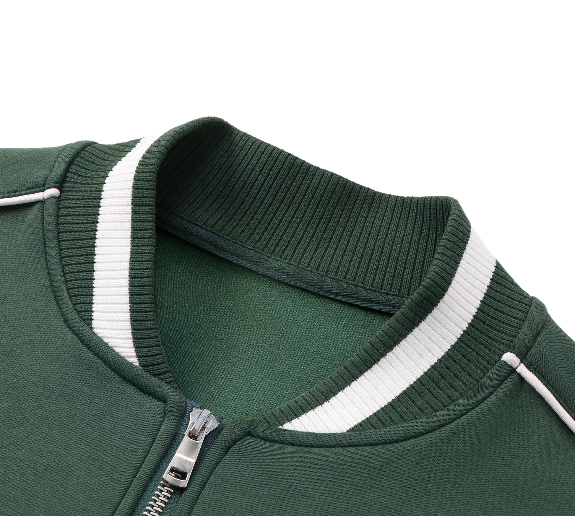 Pit Lane Clothing: Contrast Piping Zip Bomber Jacket - British Racing Green