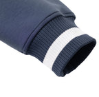 Pit Lane Clothing: Contrast Piping Zip Bomber Jacket - Navy Blue