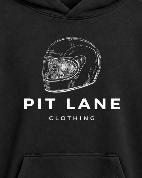 'Helmet' 350 GSM Hoodie - Black