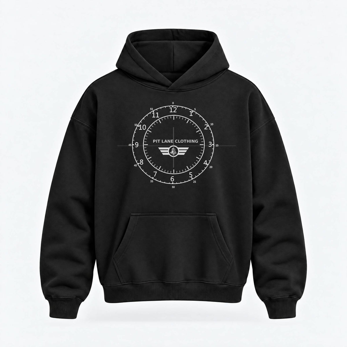 'Time' 350 GSM Hoodie - Black