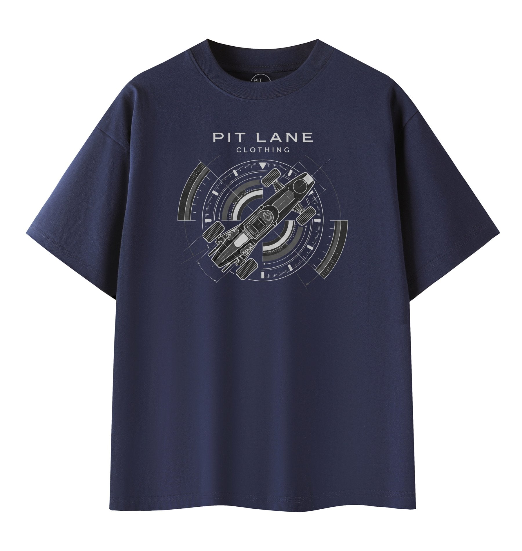 Pit Lane Clothing: Pure Cotton T-Shirt - A Racer's Tee - Graphic Navy