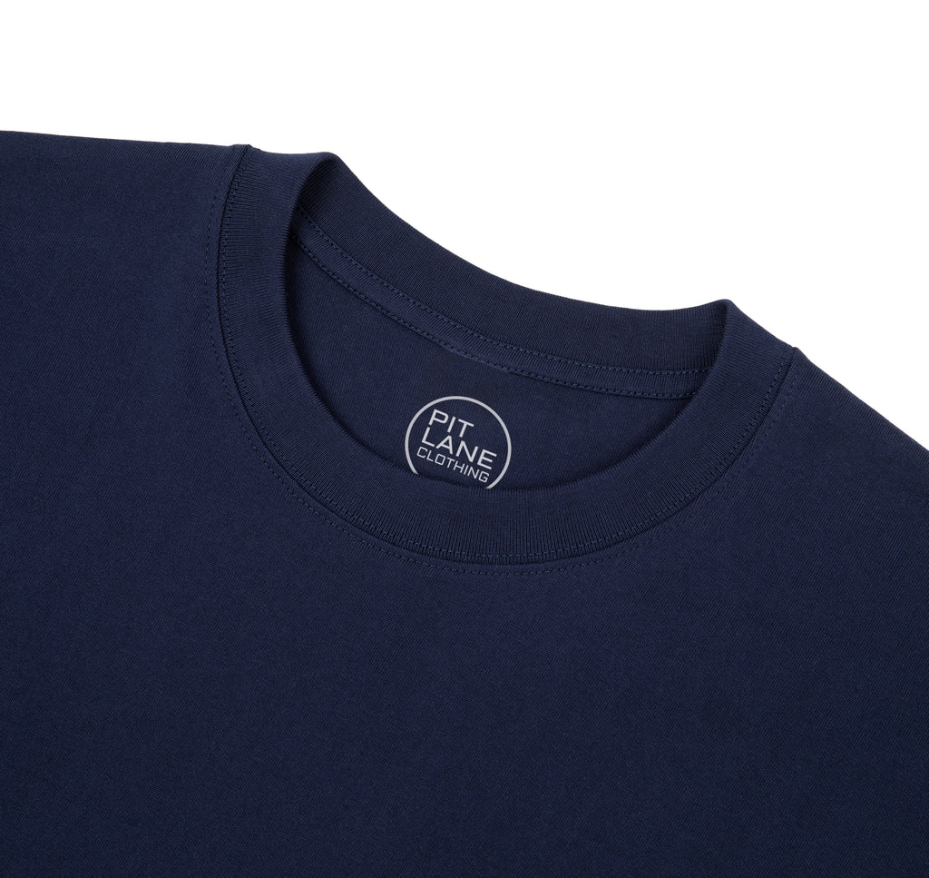 PIT LANE CLOTHING: Premium Cotton T-Shirt - A Racers's Spirit Original - Navy