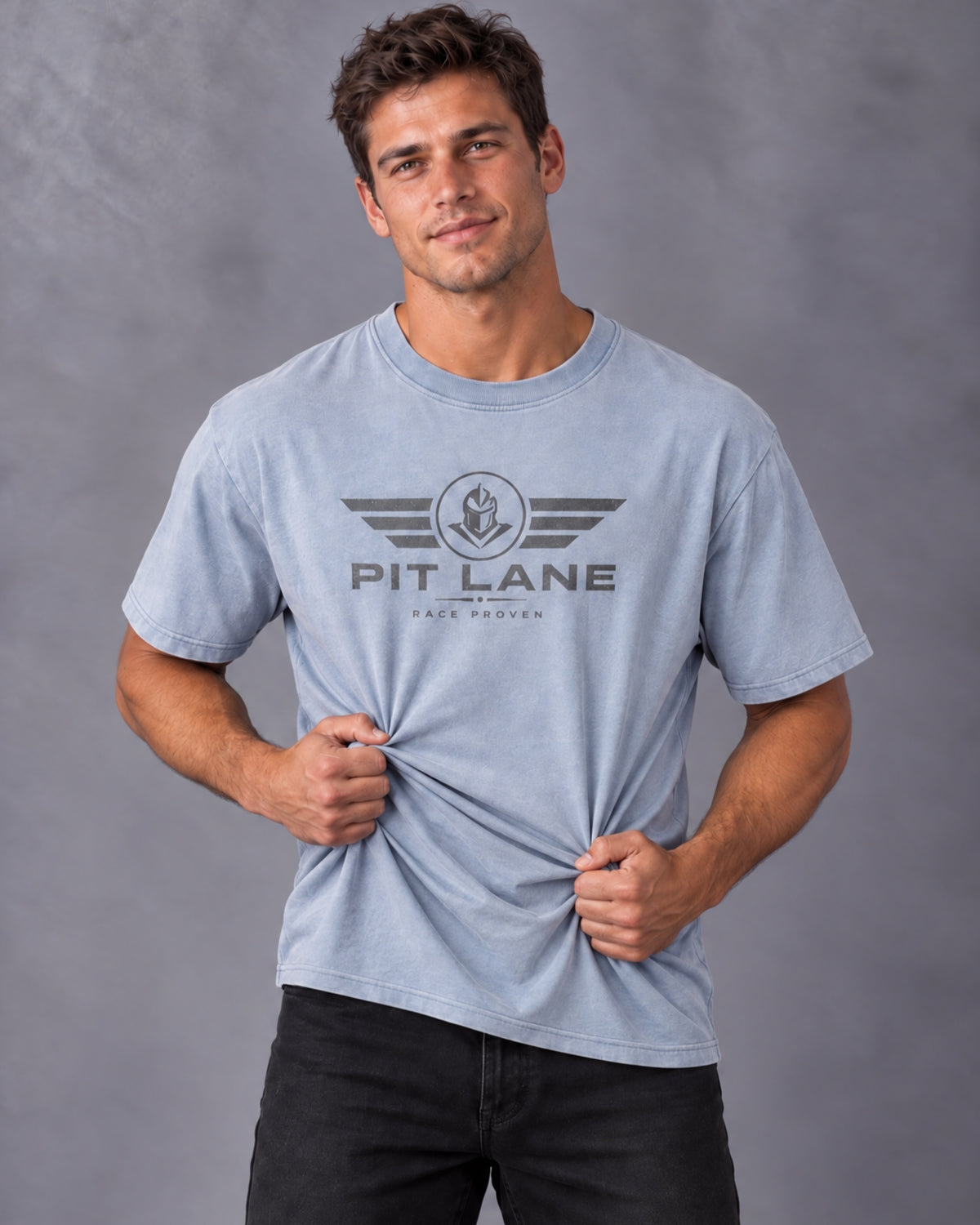 Bamboo Slub Tee - Stonewash blue