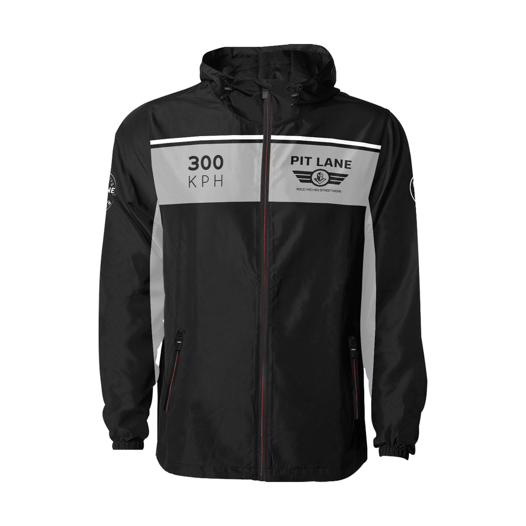 Racing Jacket – Hooded with Quilted Lining – Black & Silver | PIT LANE CLOTHING