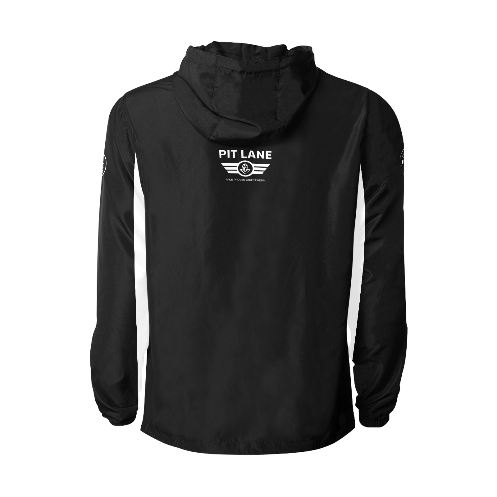 Racing Jacket – Hooded with Quilted Lining – Black & White | PIT LANE CLOTHING