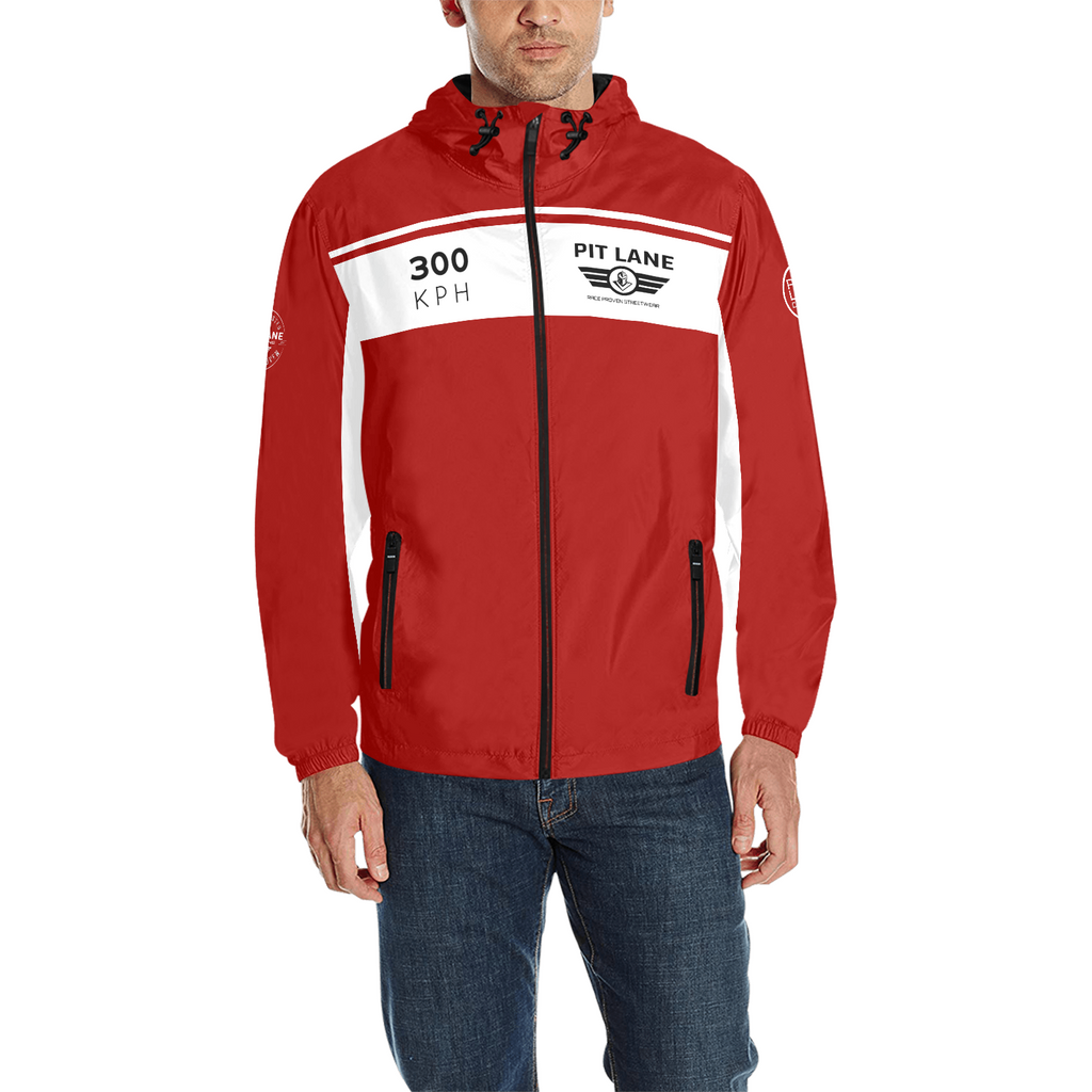 Racing Jacket – Hooded with Quilted Lining – Red & White | PIT LANE CLOTHING