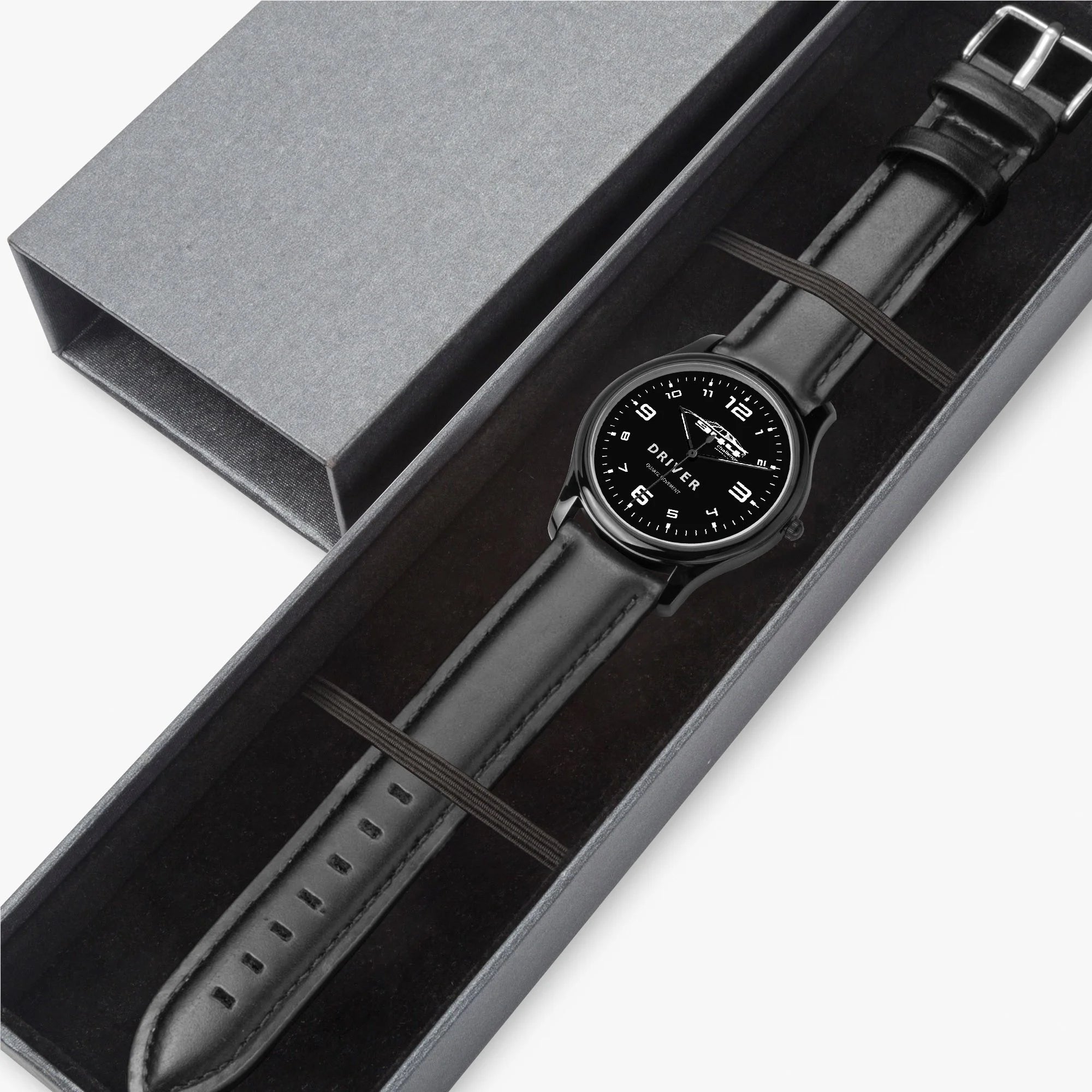 944 Challenge Series Official 'Driver' Leather strap watch - carbon black