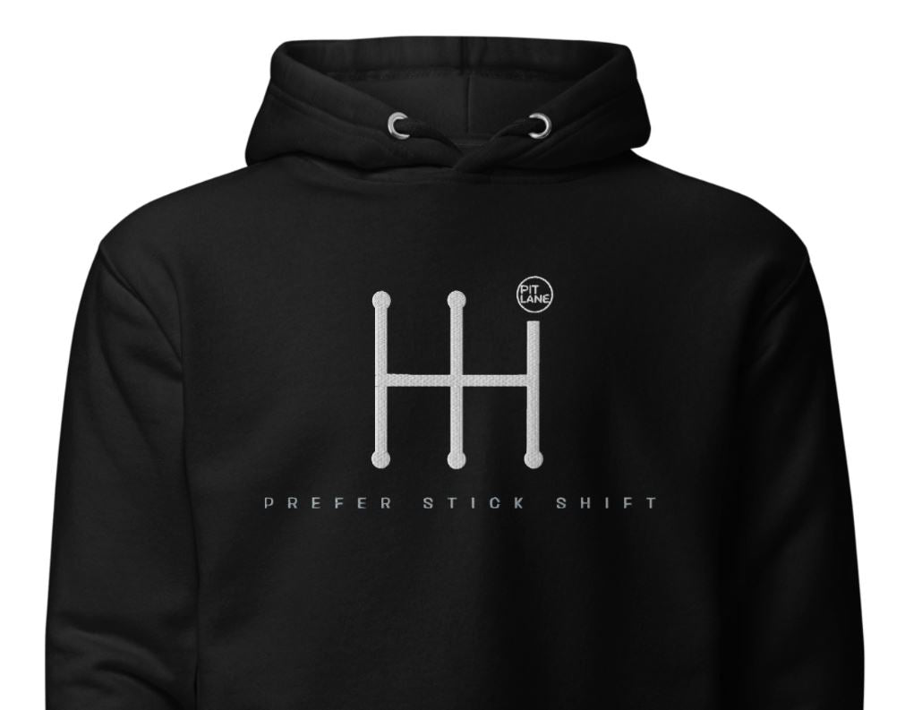 PIT LANE CLOTHING Embroidred Stick Shift Fleece Cotton Racing Hoodie